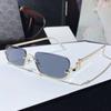 Модные маленькие квадратные женские маленькие квадратные солнцезащитные очки в металлической оправе для дам, элитный бренд, полурамка, прямоугольные оттенки