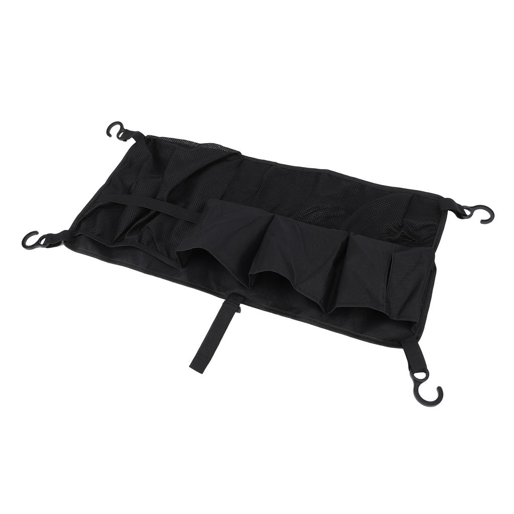 Camping Cart Side Storage Bag Oxford Cloth Multi Compartments Foldable Wagon Side Pocket Bag Black