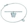 [J2072] - Silver Ankle Chain 'Butterfly' Silver (rhodium-plated) - 25 Cm 8x7 Mm