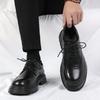 High Quality Men's Comfortable Leather British Style Thick Soled Business Dress Leather Shoe for Spring New Lace Up Oxford Shoes
