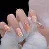 24 шт. искусственных жемчужных накладных ногтей с укрепляющим клеем DIY Art Design накладные ногти носимые накладные маникюрные стильные искусственные ногти