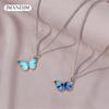C188 Summer New Ins Gradual Change Butterfly Necklace, Mori Color Small Fresh Couple Collarbone Chain Bracelet
