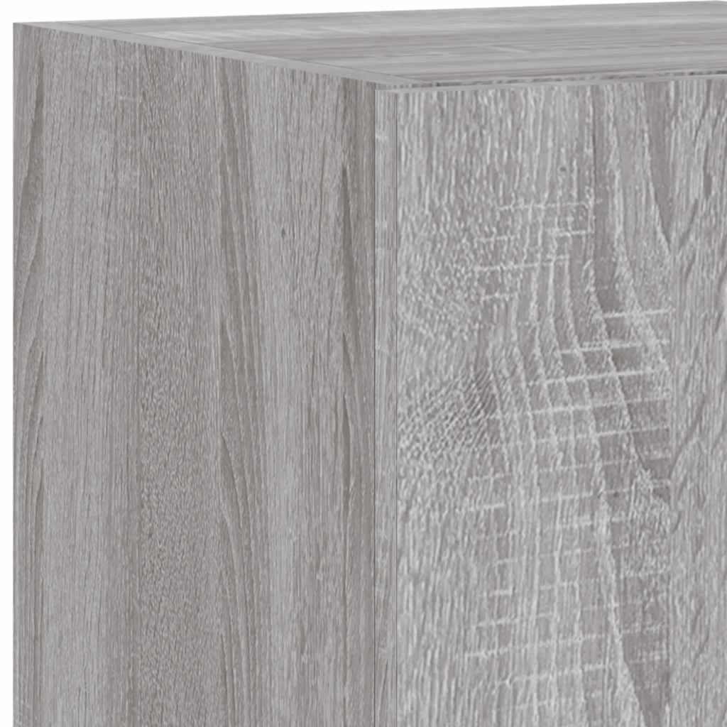 Wall Mounted TV Cabinet with LED Lights Grey Sonoma 30.5 x 35 x 70 cm
