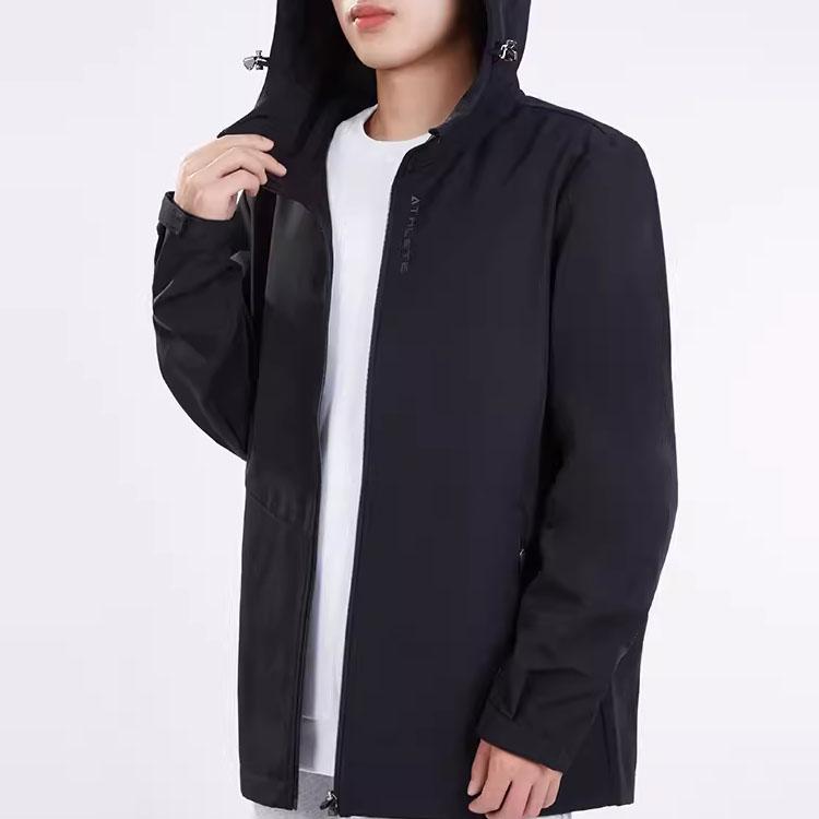Li-Ning Однотонная куртка с капюшоном на молнии, мужские куртки, черная AFDT941-1