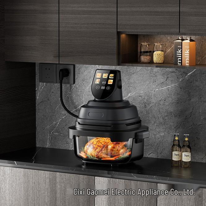 2025 New Cross-Border Glass Double Pot Air Fryer - Large & Small Pots