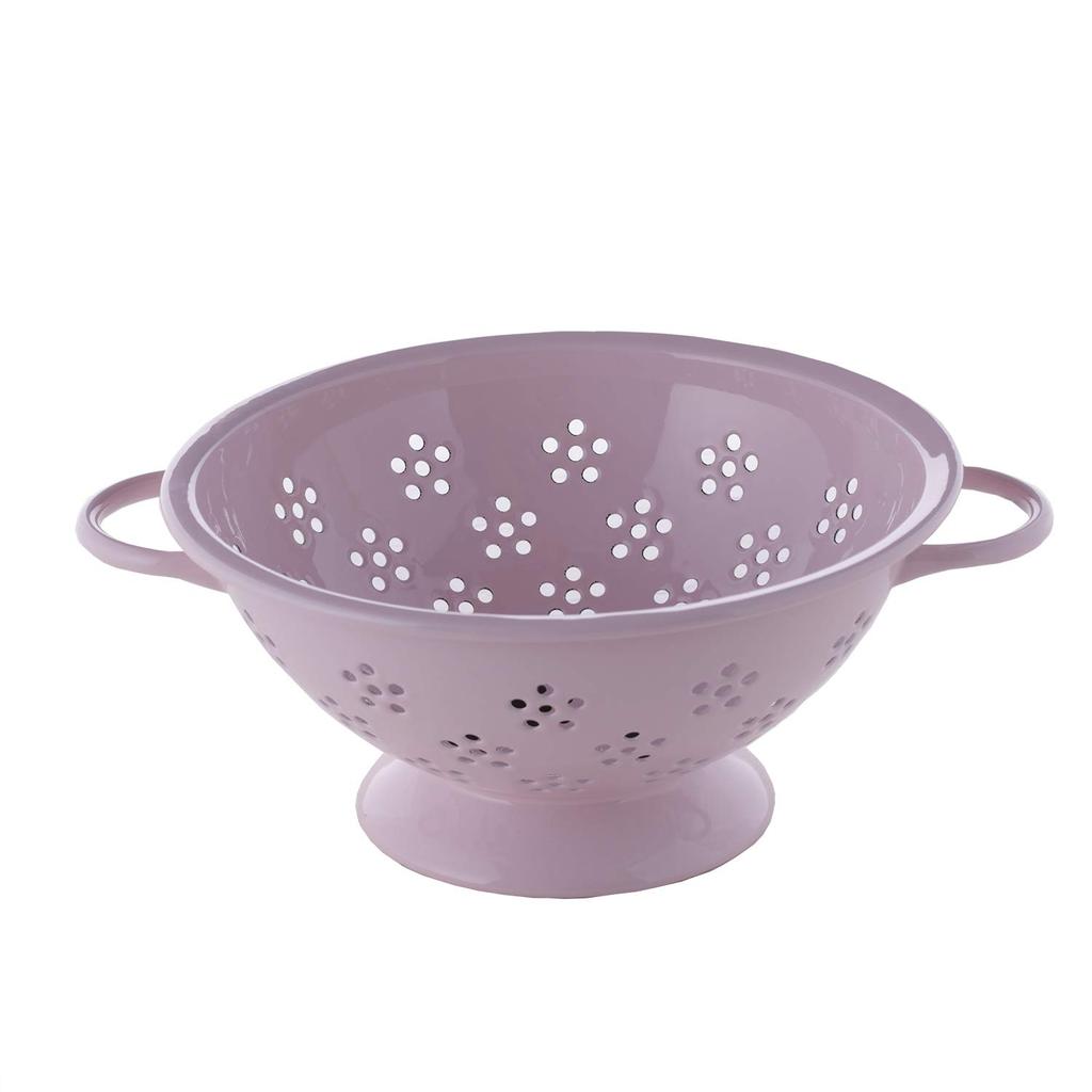 Fuji Enamel Draining Bowl Colander 22cm (Pink)