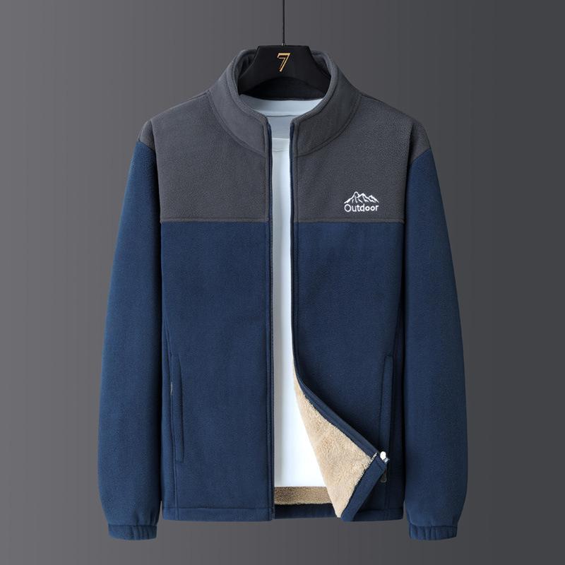 Большая флисовая куртка для мужчин, толстая ветрозащитная и теплая флисовая куртка для мужчин из овечьей шерсти