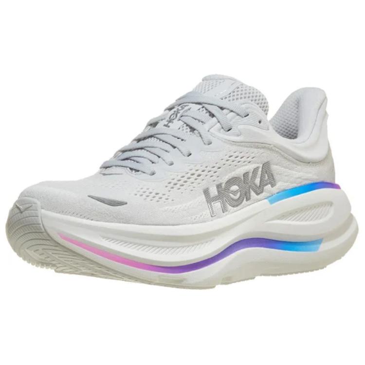 HOKA One One Bondi 9 Космический Серый Белая Сетка Женские 1162012-CYWH