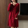 Женское кашемировое платье Qinghe кашемир 30% кашемир 70% шерсть осенне-зимняя кашемировая юбка мягкая и теплая
