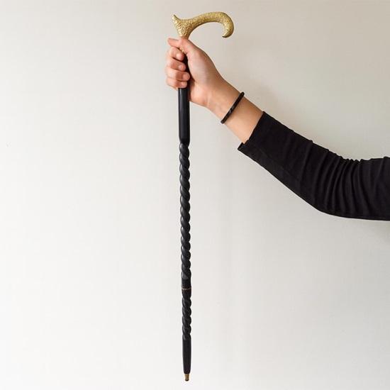 Элегантная черная трость с золотой ручкой, стильная трость для мужчин, модная ходьба, аксессуар для джентльмена