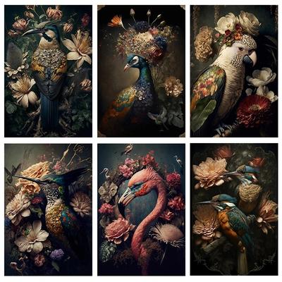 DIY 5D Алмазная картина Ретро Цветок Птица Зимородок Сова Рай Новый 2023 Мозаика Искусство Алмазная вышивка Наборы для вышивки крестом Кристалл Домашний декор U75