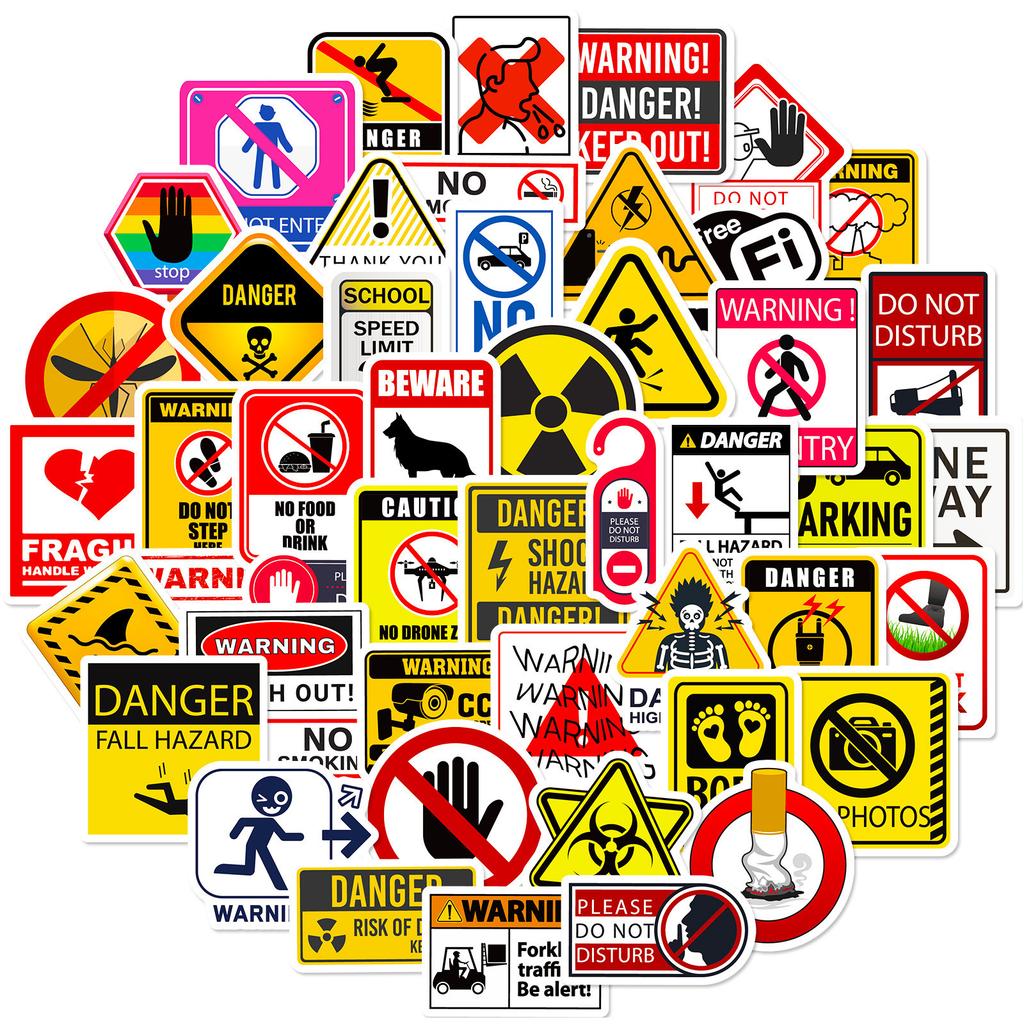 50 Realistic Warning Signs To Identify Objects and Cognitive Children's Stickers English Early Childhood Education Stickers