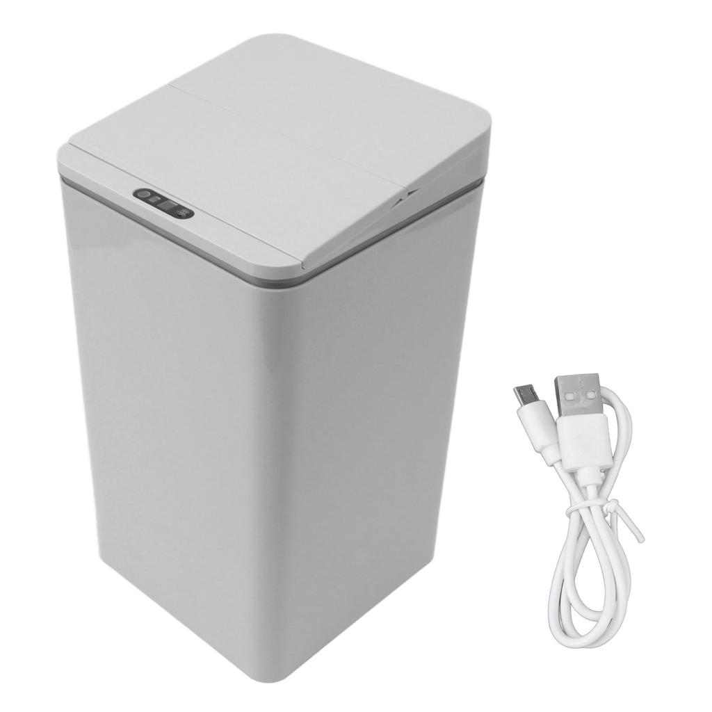 Desktop Sensor Trash Can USB Charging Foldable Lid 9L Intelligent Induction Garbage Bin for Bedroom