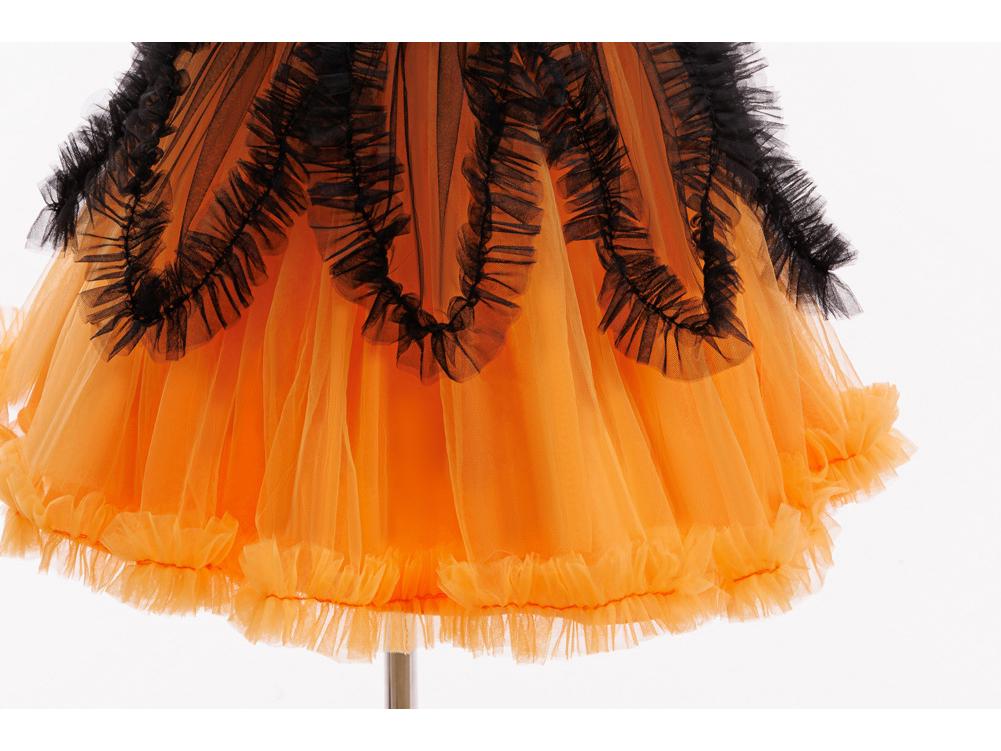 Хэллоуинское платье принцессы-ведьмы для девочек, косплей, маскарад с сеткой