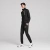 Puma Куртка с воротником-стойкой, застежкой-молнией и логотипом, однотонные эластичные манжеты, повседневные брюки, комплект из мужской куртки и брюк, черный цвет 585325-01