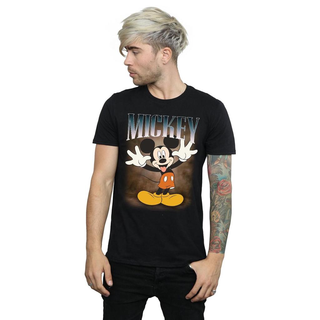 Disney Mens Mickey Mouse Tongue Montage T-Shirt
