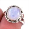 Natural Rainbow Moonstone Gemstone Handmade 925 Solid Silver Gift Ring S.6 H0F43