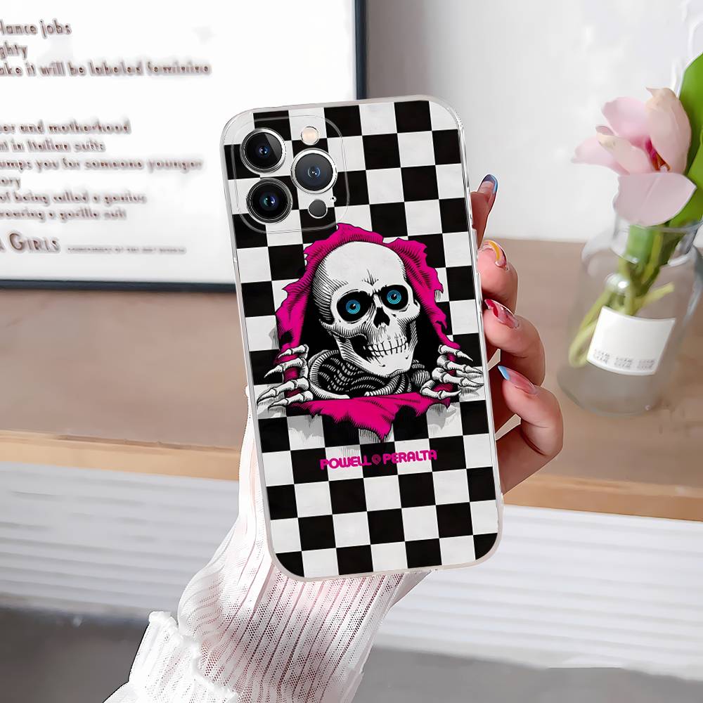 P-Powells P-Peraltas Мультяшный скейтборд Чехол для телефона iPhone 16 15 Promax iPhone 14 11 12 Высококачественный 13 Pro Силиконовый