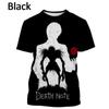 Summer Japanese Anime Death Note 3d Print T Shirt for Man Fashion Popular Casual Short-sleeve Streetwear Y2K Top