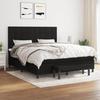 3136607 vidaXL Bed with Box Spring and Mattress Black 160x200 Cm Fabric