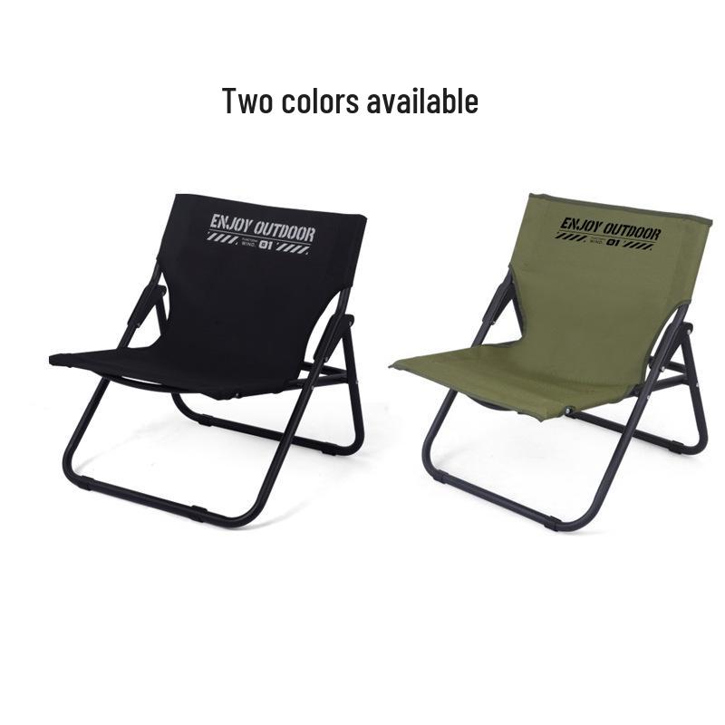 Portable Outdoor Folding Bonfire Chair: Lightweight Camping Recliner with Backrest for Barbecue and Beach.