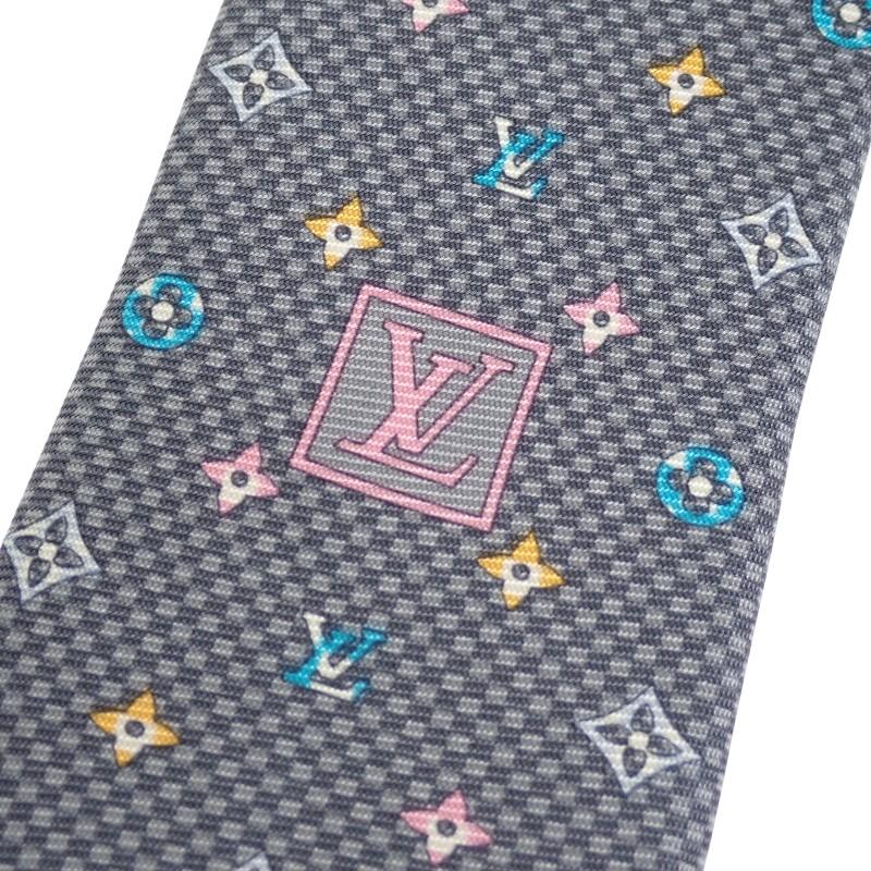Louis Vuitton M76610 галстук серый/многоцветный шелк мужской