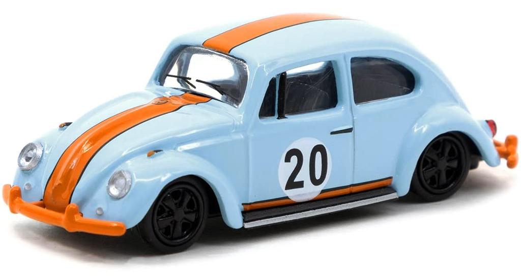 TARMACWORKS Volkswagen Beetle Low Ride Height Finished Product 1/64 Blue/Orange