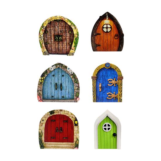6 шт./компл., яркая декоративная миниатюрная сказочная дверь, портативная реалистичная сказочная скульптура, дверь для подарков