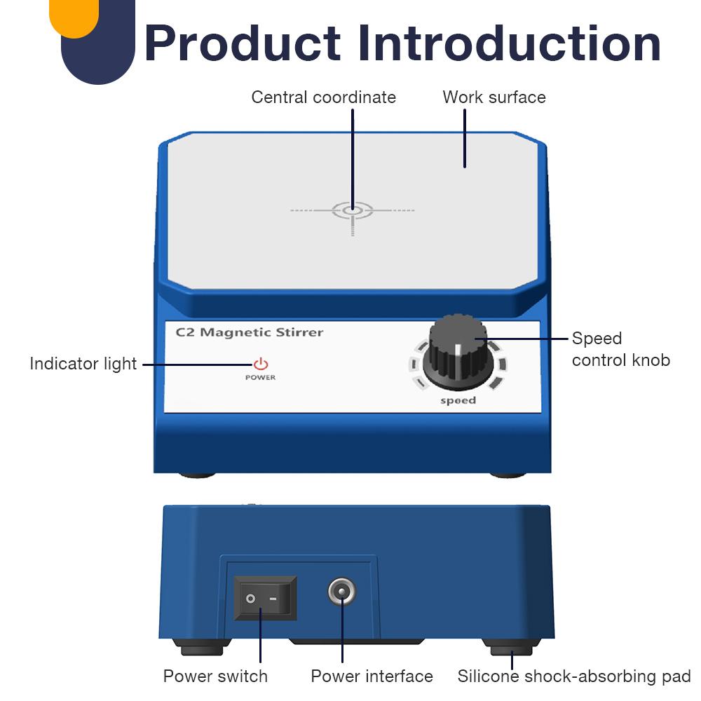 2л Мини-магнитная мешалка с мешалкой 2500 об/мин Регулируемый электронный магнитный смеситель EU US UK Штекер Лабораторная машина для перемешивания жидкостей