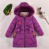 Girls Winter Clothing Children Medium and Long Down Jackets Fashion Hooded Cotton Padding Coats for Girl