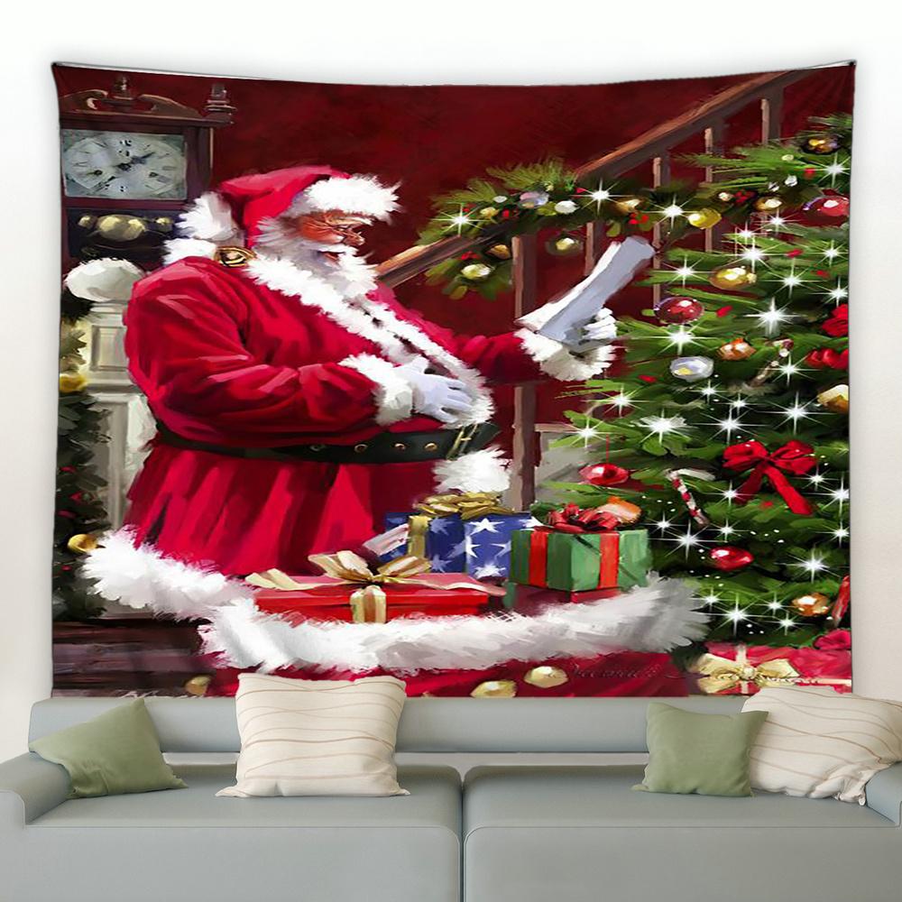 Christmas Snowman Print Tapestry Bedroom Living Room Home Decoration Wall Decoration Background Cloth