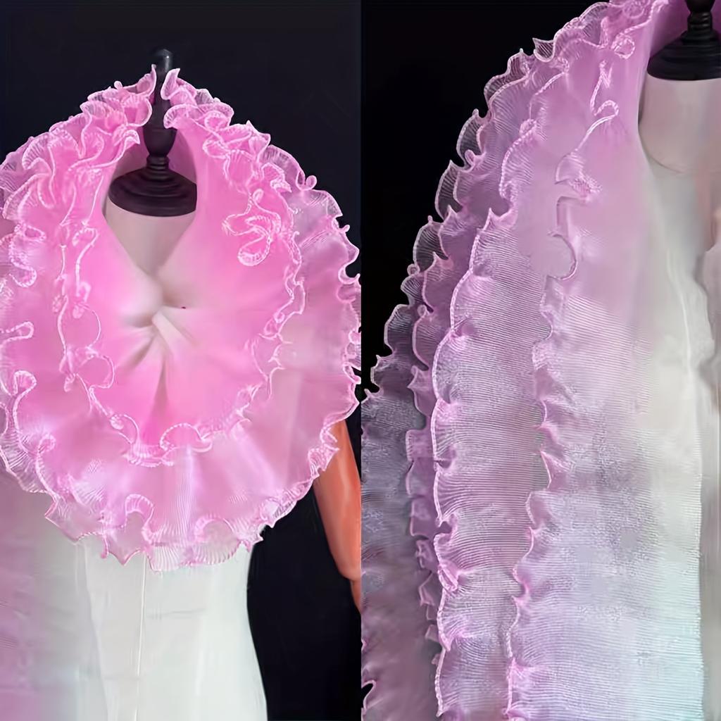 1.83 Meter of Mermaid Magic Yarn Gradient Ruffle 3D Pleated Large Lace Fabric, Suitable for Fabric Decoration Sewing Accessories