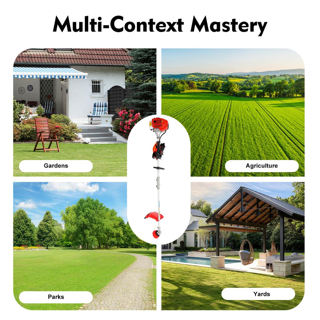 2-тактный садовый мультитул 4-в-1 1,4 кВт 6500 об/мин бензиновый кусторез цепная пила кусторез для ухода за газоном и двором