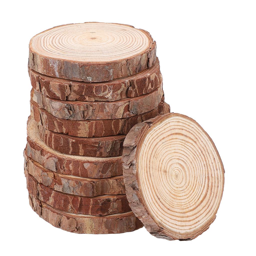 10 шт. Деревянные слайсы многофункциональные поделки своими руками тонкие полированные деревянные круги для свадебной вечеринки праздник декабрь