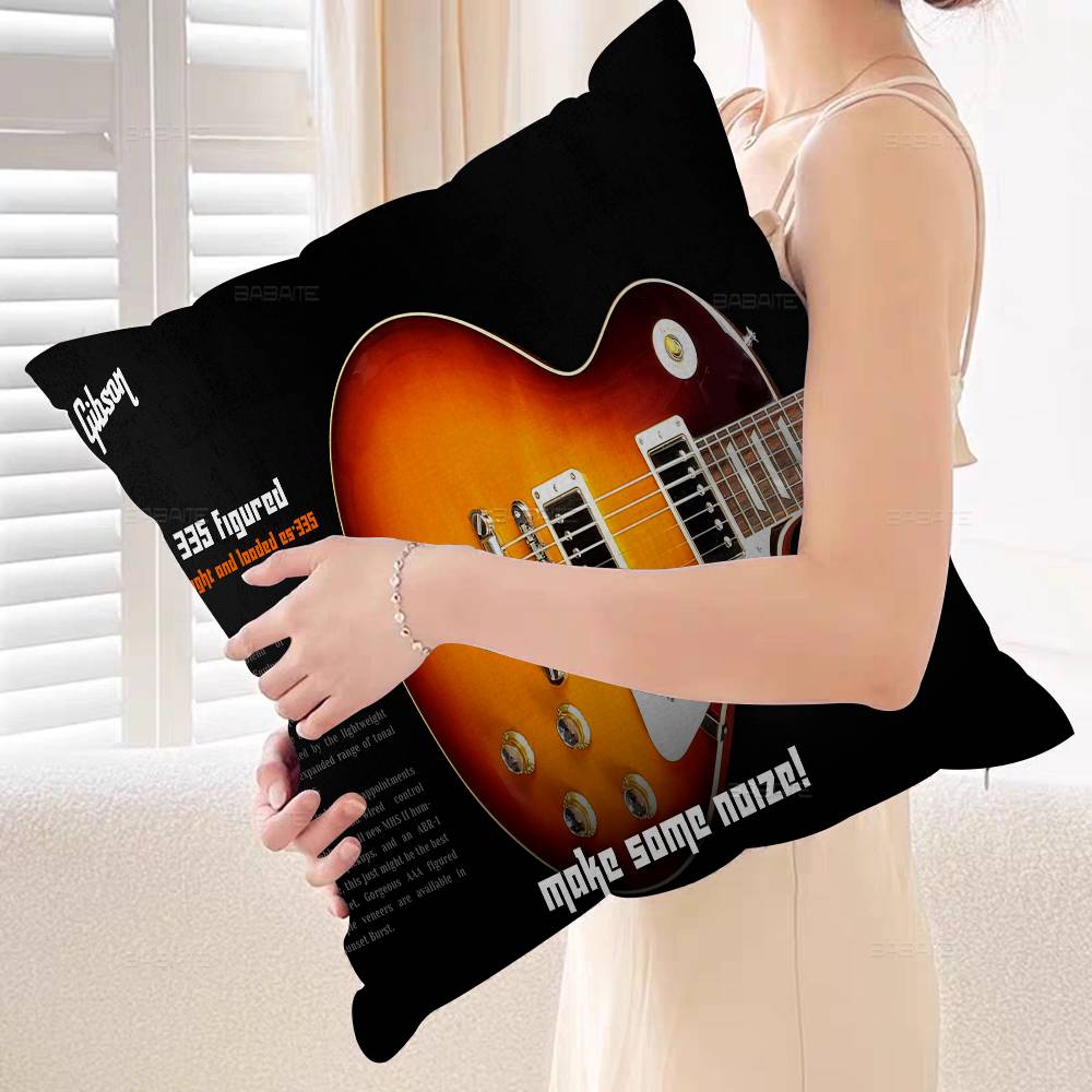 Чехол для подушки с логотипом гитары Gibson Наволочка Обивка Диван Плед Декор для дома Чехол для подушки