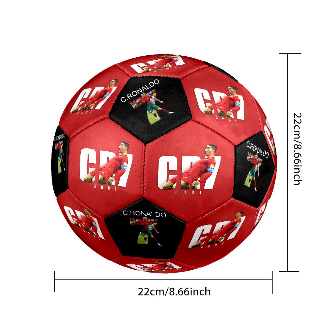 Ronaldo's Royal Emblem Size 5 Soccer Ball Machine-Stitched Indoor/Outdoor Universal Football Soccer Accessory Perfect Birthday Christmas Gift Idea
