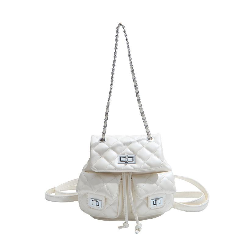 Women's Diamond Small Fragrant Wind Backpack Women's 2025 New Fashion Design Sense Niche Travel Lightweight Chain Schoolbag