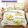 3pcs Tweety3 Cover Set - Personalized Name, HD Printed Bedding with 1 Cover and 2 Pillowcases - Perfect for Home Decor, Easy Care