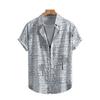 Мужская рубашка с коротким рукавом Palm Tree Line Design Shirt для мужчин в ближневосточном стиле, ретро, лето, новая коллекция 2025 года.