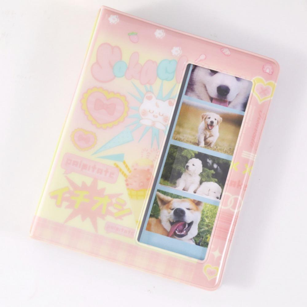 Clear Pockets Photo Album Holder Cute Cartoon Small Card Collect Book Letters