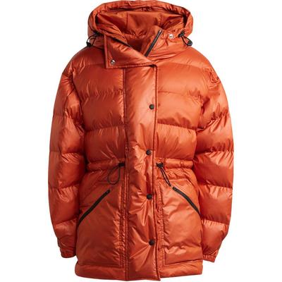 Однотонная хлопковая куртка с логотипом, карманом на молнии, капюшоном, женские куртки красного цвета GU1601