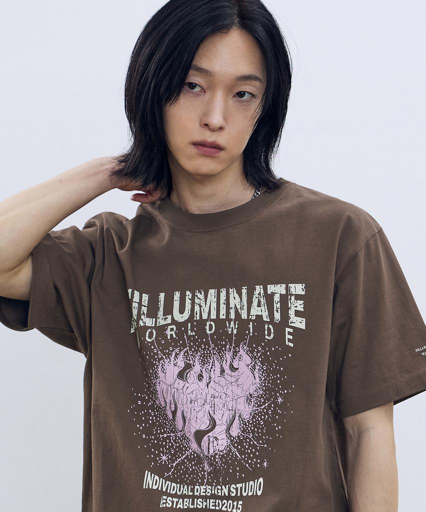 FILLUMINATE Burning Heart T-Shirt - Brown