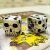 5Pcs Halloween White Skeleton Dice Decorative Mini Skeleton Face Gaming Dice for Club Pub Halloween