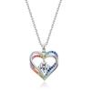 Rainbow Love Pendant S925 Silver Heart Heart of The Ocean Clavicle Chain Palpitates