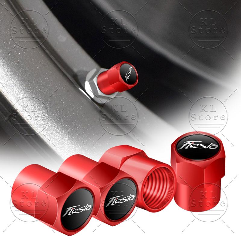 pdzh2 4pcs Auto Accessories Wheel Tire Valve Stem Air Dust Cover Caps For Ford Fiesta Emblem Car Styling Decoration