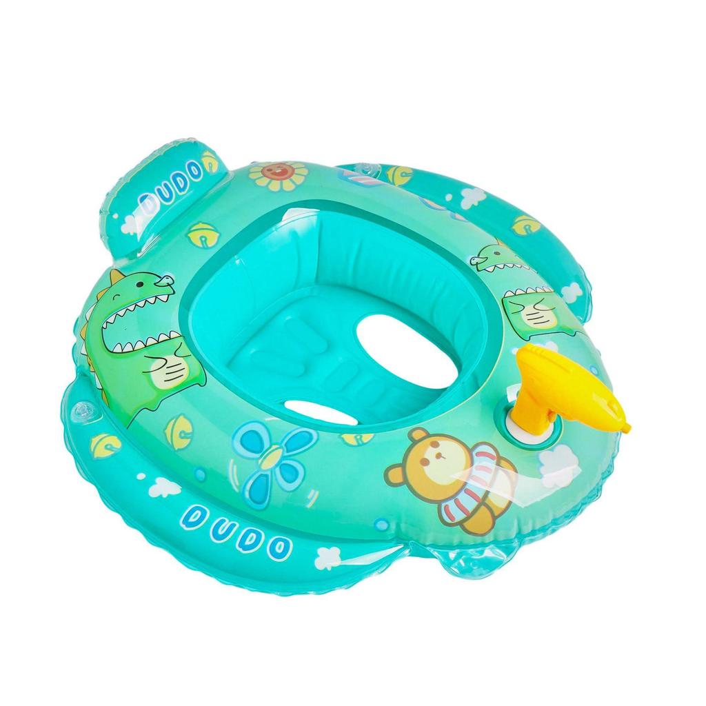 Summer Pink Heart Rabbit Sunshade Kids' Swim Ring - Anti-rollover Inflatable Seat