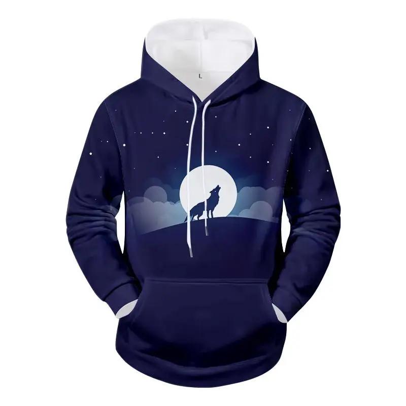 Новый осенний популярный повседневный свитер с капюшоном с 3D-цифровой печатью в иностранном стиле, осенне-зимний модный мужской джемпер в стиле хип-хоп