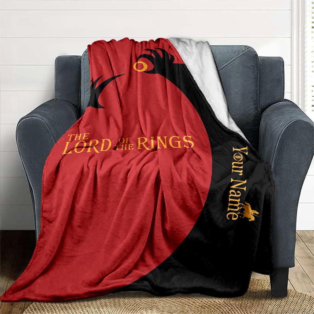 Lord Rings Personalized Name Blanket Gift Customizable Blanket Comfortable Throw For Nap Chair Sofa Bedding All-Season Use