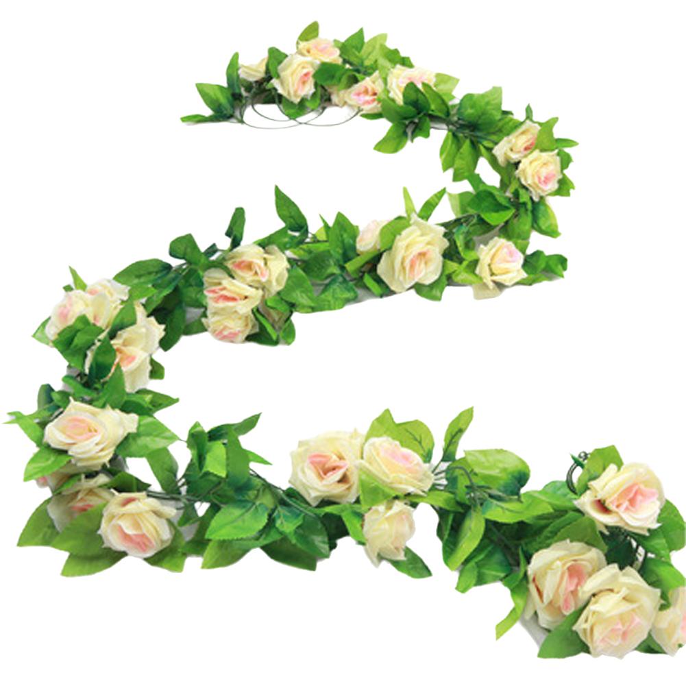 6 Color Artificial Flower Vine 2 3M Length 9 Silk Flowers Wedding Home Decor for Arch Wall Chair Back TV Cabinet Foyer Decor