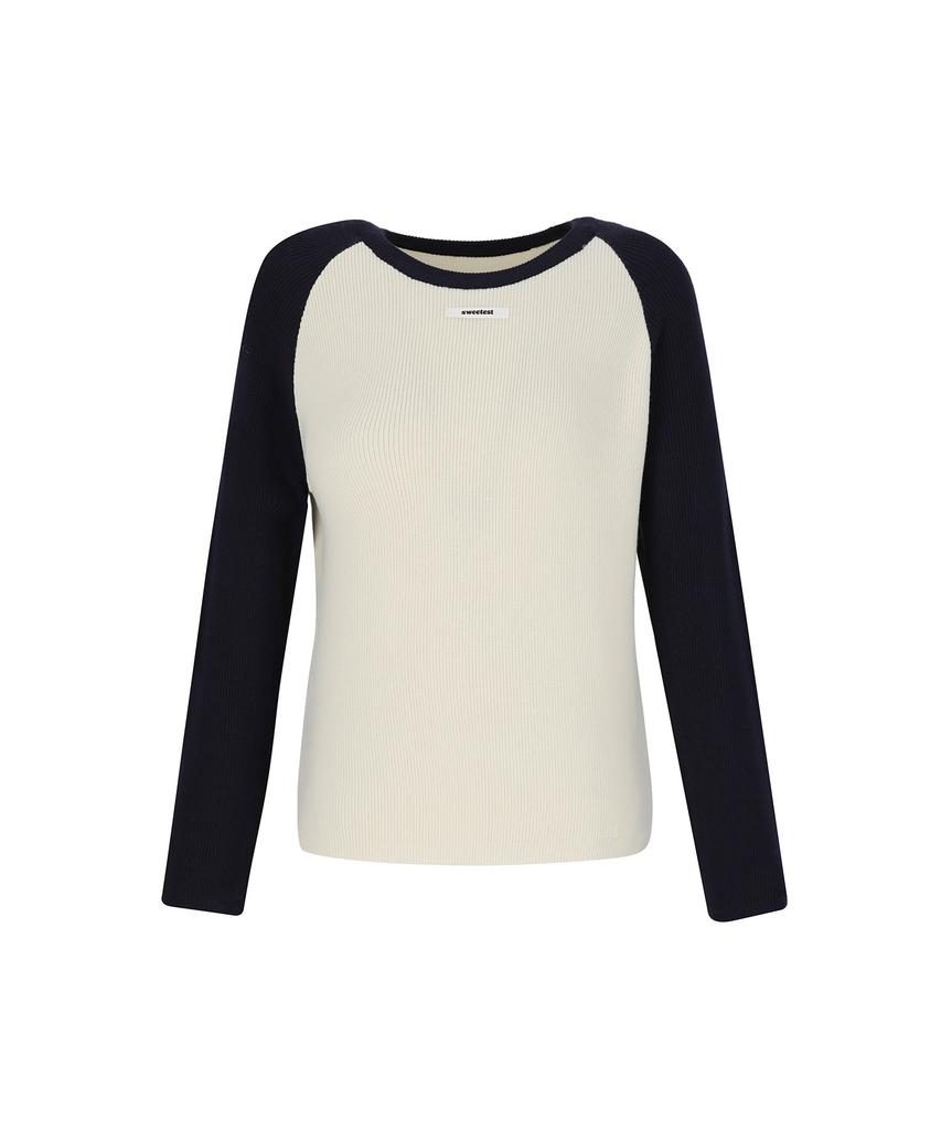 SWEET SOUP Lettering Point Raglan Sleeve Knit (Wbalkf2)